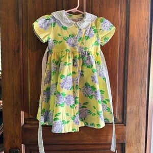 Plum Pudding LTD Floral and Checkered Dress Size 4t Vintage Kids